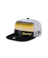 New Era Men's Black Pittsburgh Pirates Team Horizon 9FIFTY A-Frame Trucker Snapback Hat