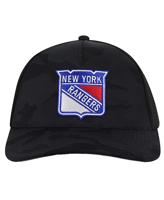 American Needle Men's Black New York Rangers Valin Camo Super Tech Vented Adjustable Hat