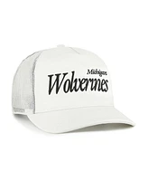 '47 Brand Men's and Women's Cream Michigan Wolverines Foundation Script Adjustable Trucker Hat