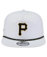 New Era Men's White Pittsburgh Pirates Perforated Golfer Snapback Hat
