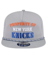 New Era Men's Gray New York Knicks Throwback Property Of Golfer Snapback Hat