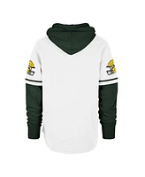 '47 Brand Men's White Green Bay Packers Trifecta Shorts Sweatshirt Pullover Hoodie