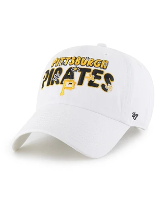 '47 Brand Women's White Pittsburgh Pirates Flower Power Clean Up Adjustable Hat