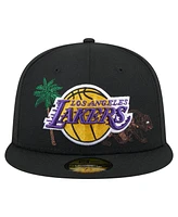 New Era Men's Black Los Angeles Lakers State Stitch 59FIFTY Fitted Hat