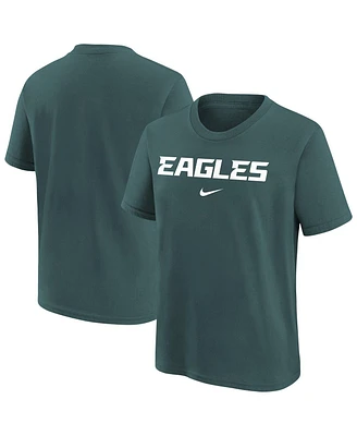 Nike Big Boys and Girls Midnight Green Philadelphia Eagles Team Wordmark T-Shirt