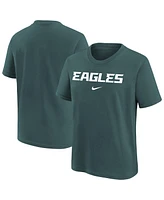Nike Big Boys and Girls Midnight Green Philadelphia Eagles Team Wordmark T-Shirt