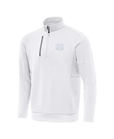 Antigua Men's White Cincinnati Bengals Generation Quarter-Zip Sweatshirt