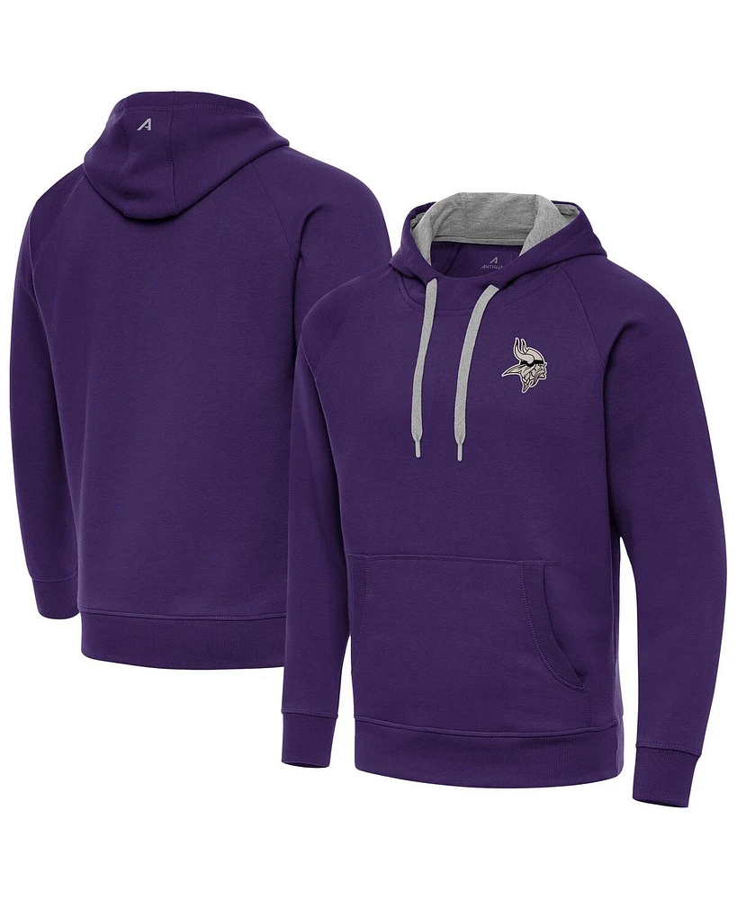 Antigua Men's Purple Minnesota Vikings Brushed Carbon Victory Pullover Hoodie