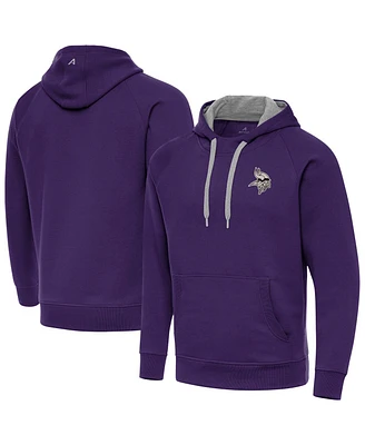 Antigua Men's Purple Minnesota Vikings Brushed Carbon Victory Pullover Hoodie