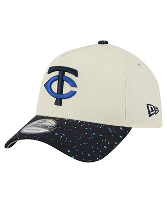 New Era Men's Cream Minnesota Twins Speckle A-Frame 9FORTY Adjustable Hat