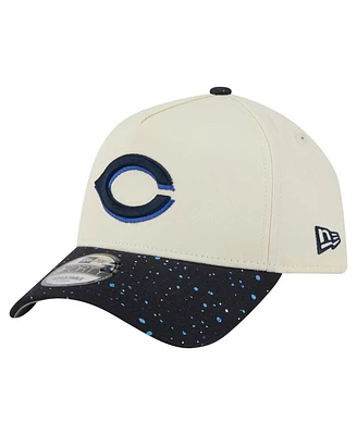 New Era Men's Cream Cincinnati Reds Speckle A-Frame 9FORTY Adjustable Hat