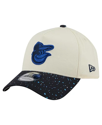 New Era Men's Cream Baltimore Orioles Speckle A-Frame 9FORTY Adjustable Hat