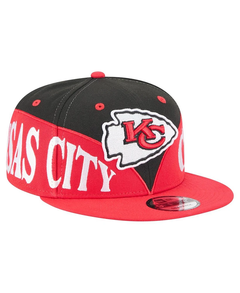 New Era Men's Black/Red Kansas City Chiefs Split 9FIFTY Snapback Hat