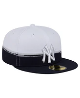 New Era Men's Navy/White York Yankees Paint Stroke 59FIFTY Fitted Hat