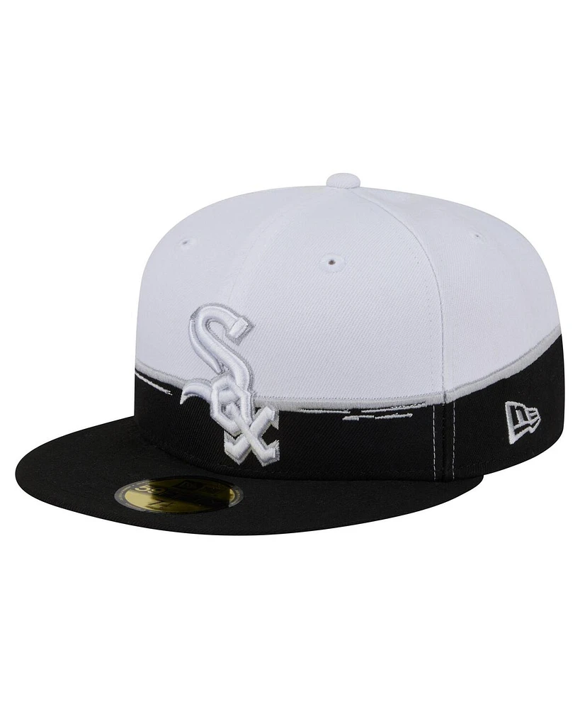New Era Men's Black/White Chicago White Sox Paint Stroke 59FIFTY Fitted Hat