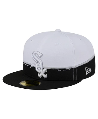New Era Men's Black/White Chicago White Sox Paint Stroke 59FIFTY Fitted Hat