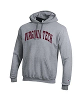 Champion Men's Heather Gray Virginia Tech Hokies Basic Arch Fleece Pullover Hoodie