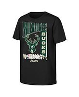 Outerstuff Big Boys and Girls Black Milwaukee Bucks 2025 Nba Playoffs Hype T-Shirt