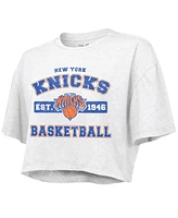 Majestic Women's White New York Knicks Boxy Crop Top