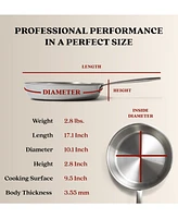 Alva Maestro 3-Piece Professional 5-Ply Stainless Steel Frying Pan Set - Non-Toxic Pfas/Pfoa/Ptfe-Free Skillets & Cookware