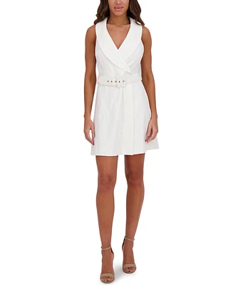 kensie Women's Bonded Lace Sleeveless A-Line Dress