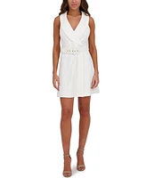kensie Women's Bonded Lace Sleeveless A-Line Dress