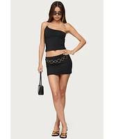 Edikted Women's Ashlyn Ring Chain Mini Skirt