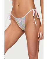 Edikted Women's Patchwork String Bikini Bottom