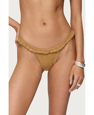Edikted Womens Gilda Faux Suede Bikini Bottoms