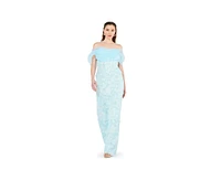 Amri Women's Off-The-Shoulder Corset Detail Brocade Gown