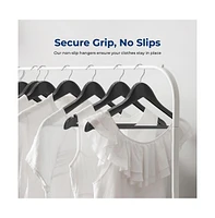 SereneLife 50 Pieces Wooden Hangers - Non-Slip, Sturdy, and Heavy Duty Suit Hanger Set with Chrome 360° Swivel Hook (Black