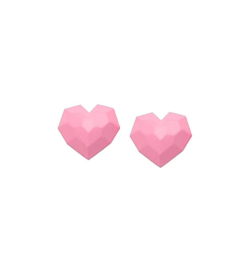 Sohi Women's Green Heart Stud Earrings
