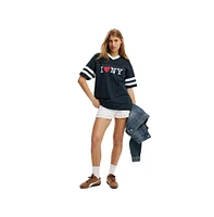 Cotton On Women's Lcn V Neck Oversized Graphic Tee