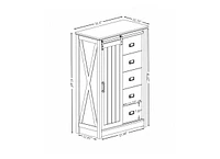 Casainc Farmhouse Modern Bathroom Cabinet 5 Chest of Drawers with Sliding Barn Door