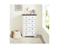 Casainc Tall Bathroom Cabinet Closet Organizers Storage Clothes with 6 Drawers