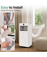 SereneLife Portable Air Conditioner & Heater - 8000 Btu (Ashrae) Compact Home A/C Unit with Cooling and Heating, Includes Window Mount Kit (White)