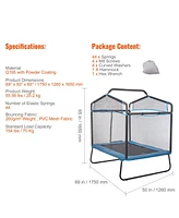 Slickblue Kids Trampoline Indoor Outdoor Mini with Gymnastics Bar Hammock for Toddlers 3+