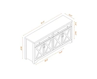 Casainc 61" White Freestanding Base Kitchen Cabinet