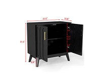 Casainc Mid Century Modern Kitchen Cabinet with Adjustable Shelves & Solid Wood Legs