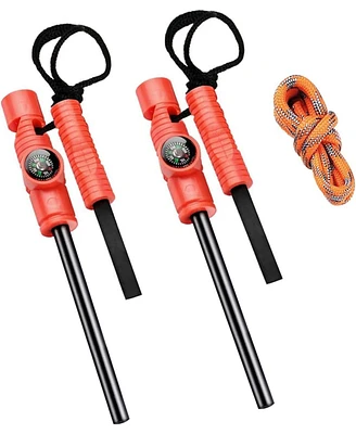 Aofar Fire Starter Af-381plus Fire Steel with Paracord and Whistle for Camping, Hiking, Hunting, Backpacking, Boating, Emergency Rescue…