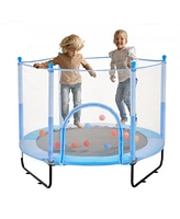 Slickblue Kids Mini Trampoline with Net Indoor Outdoor Toddler Bounce Playset