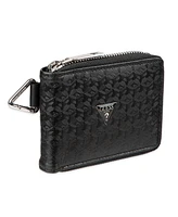 Guess Men's Rfid G Cube Emboss Zip Around Wallet with Coin Pocket