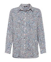Olsen Women's Cotton Viscose Leopard Print Shirt