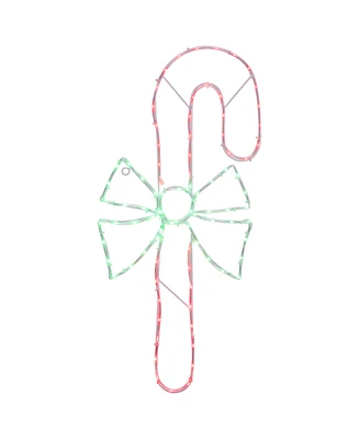 Northlight 28" Led Lighted Candy Cane with Bow Christmas Window Silhouette