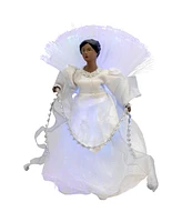 Northlight 12" Lighted Fiber Optic African American Angel Christmas Tree Topper