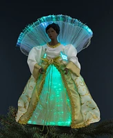 Northlight 12" Lighted Fiber Optic African American Angel Christmas Tree Topper