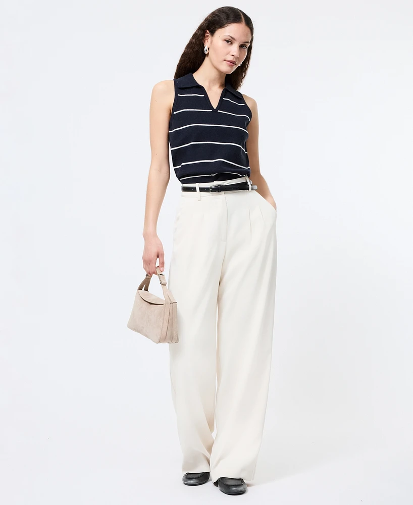French Connection Women's Sloane Collared Sleeveless Top