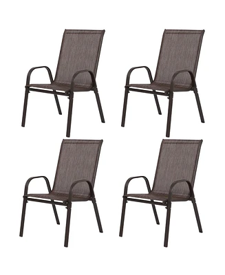 Mondawe Outdoor 4 Piece Patio Chairs with Breathable Textilene Fabric