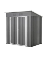 Mondawe 6'x4' Galvanized Steel Outdoor Storage Shed with Lockable Door