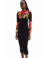 Desigual Women's M. Christian Lacroix floral tulle dress